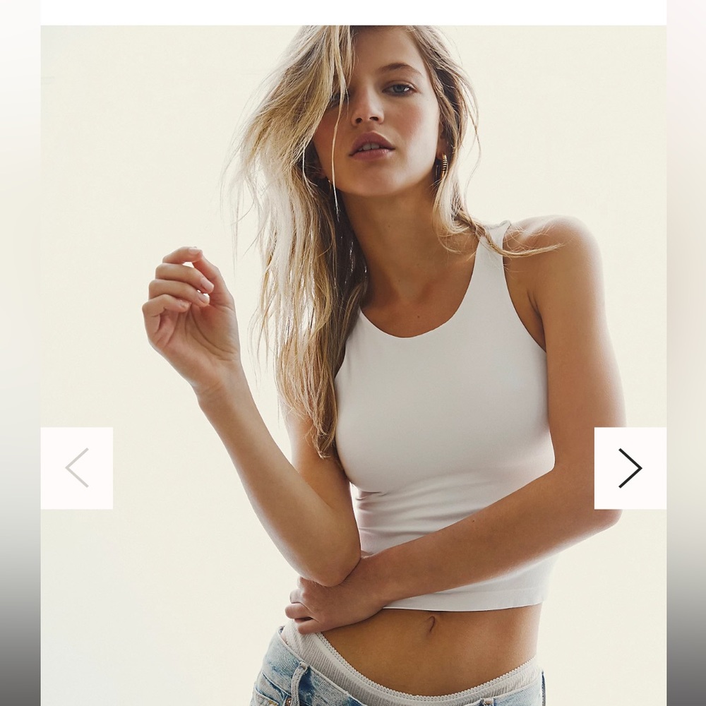FREE PEOPLE white cami with built in bra